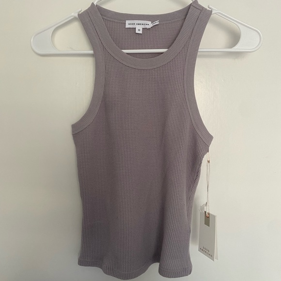 Good American ‘90s Thermal Racerback Tank in Lilac Mist Size 0 - Picture 3 of 6